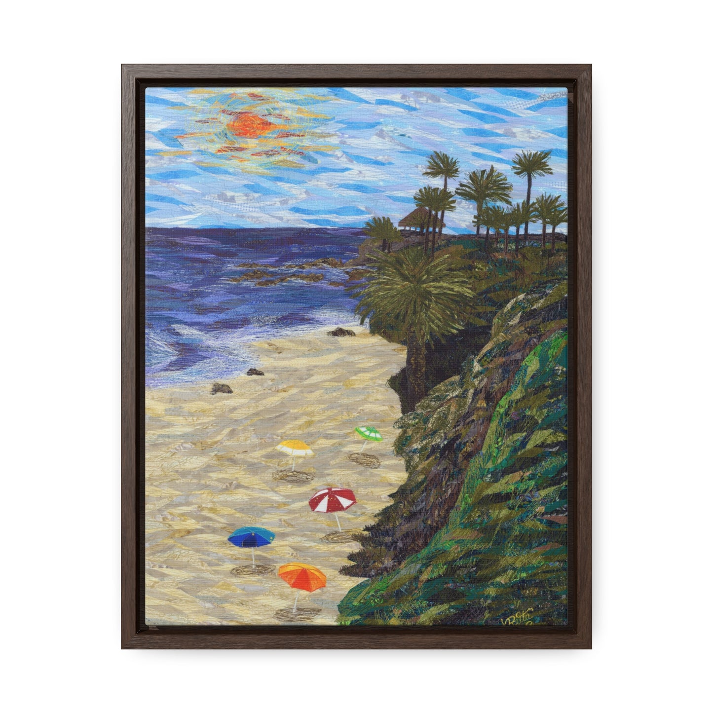 North Main Beach, Laguna Beach - Vertical Framed Premium Gallery Wrap Canvas