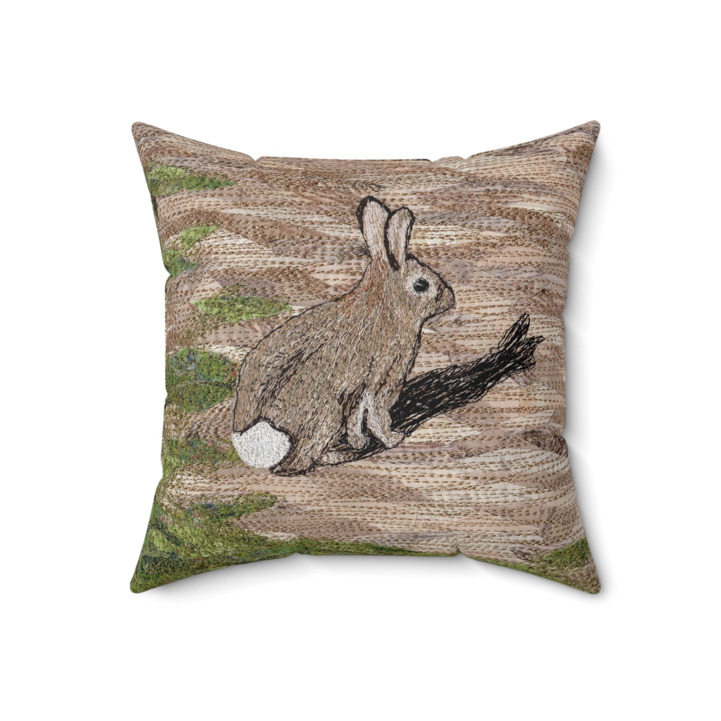 Square Pillow - Afraid of His Own Shadow - Bunny Rabbit Design