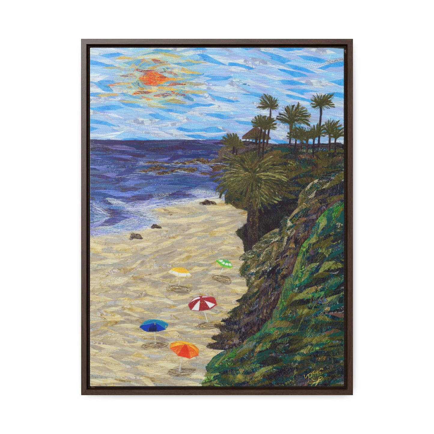 North Main Beach, Laguna Beach - Vertical Framed Premium Gallery Wrap Canvas