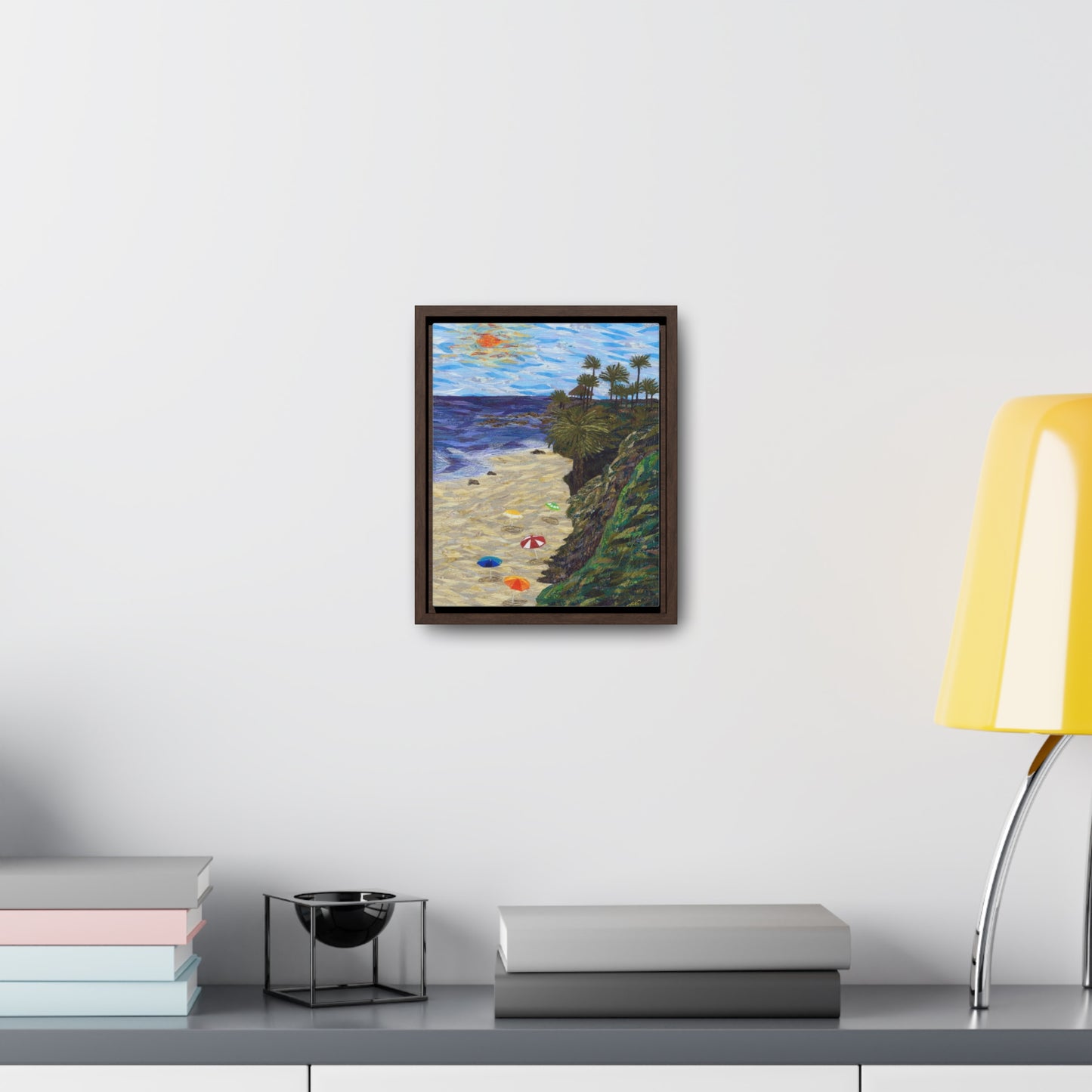 North Main Beach, Laguna Beach - Vertical Framed Premium Gallery Wrap Canvas