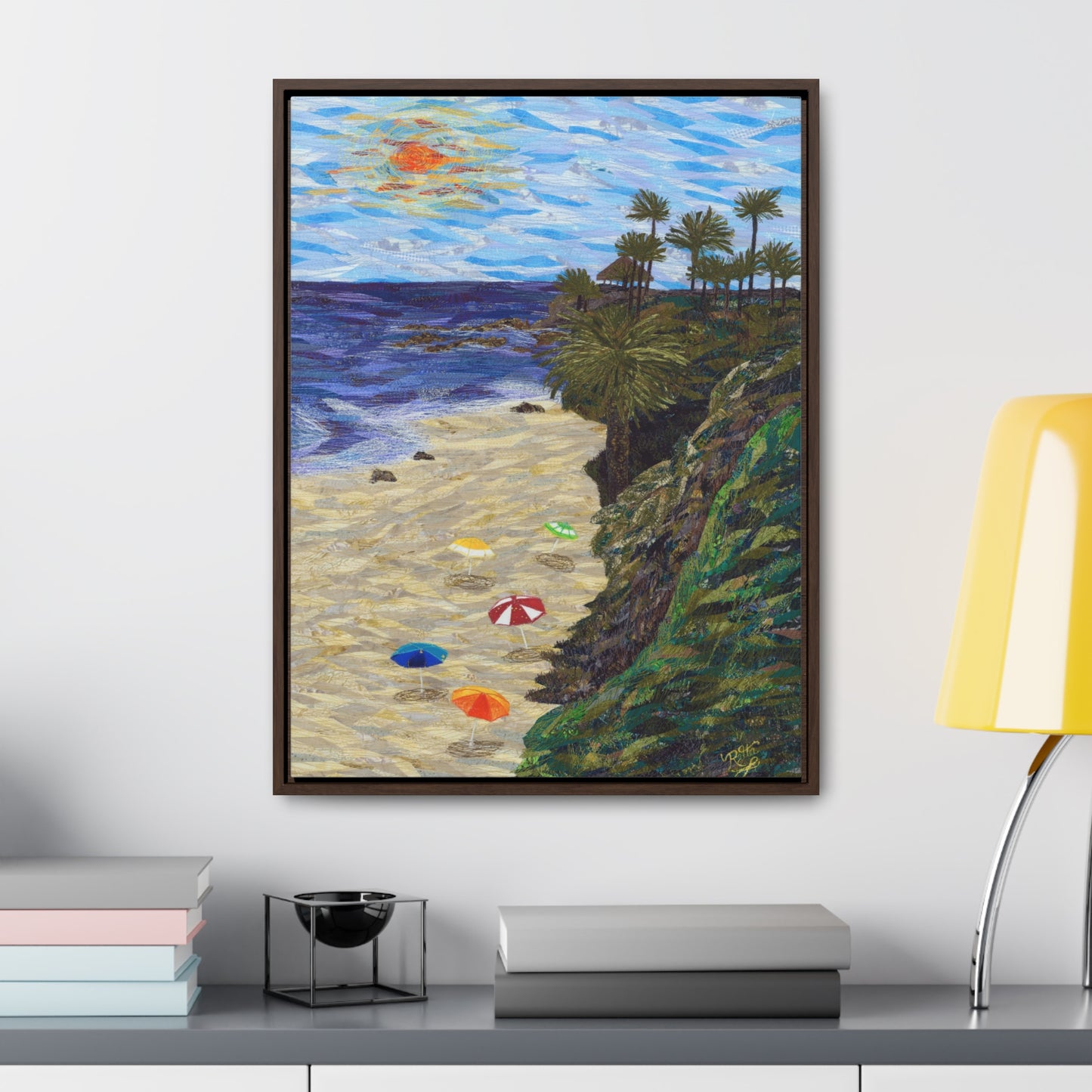 North Main Beach, Laguna Beach - Vertical Framed Premium Gallery Wrap Canvas