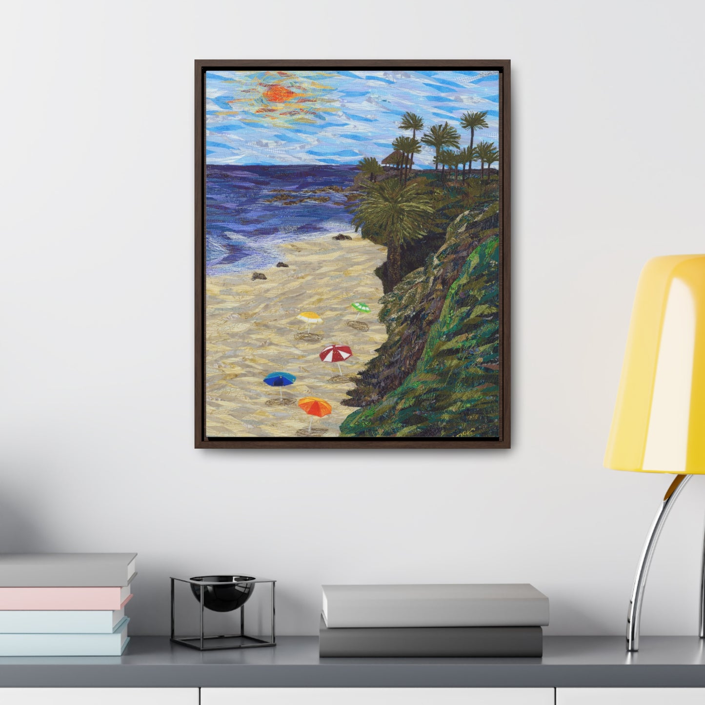 North Main Beach, Laguna Beach - Vertical Framed Premium Gallery Wrap Canvas