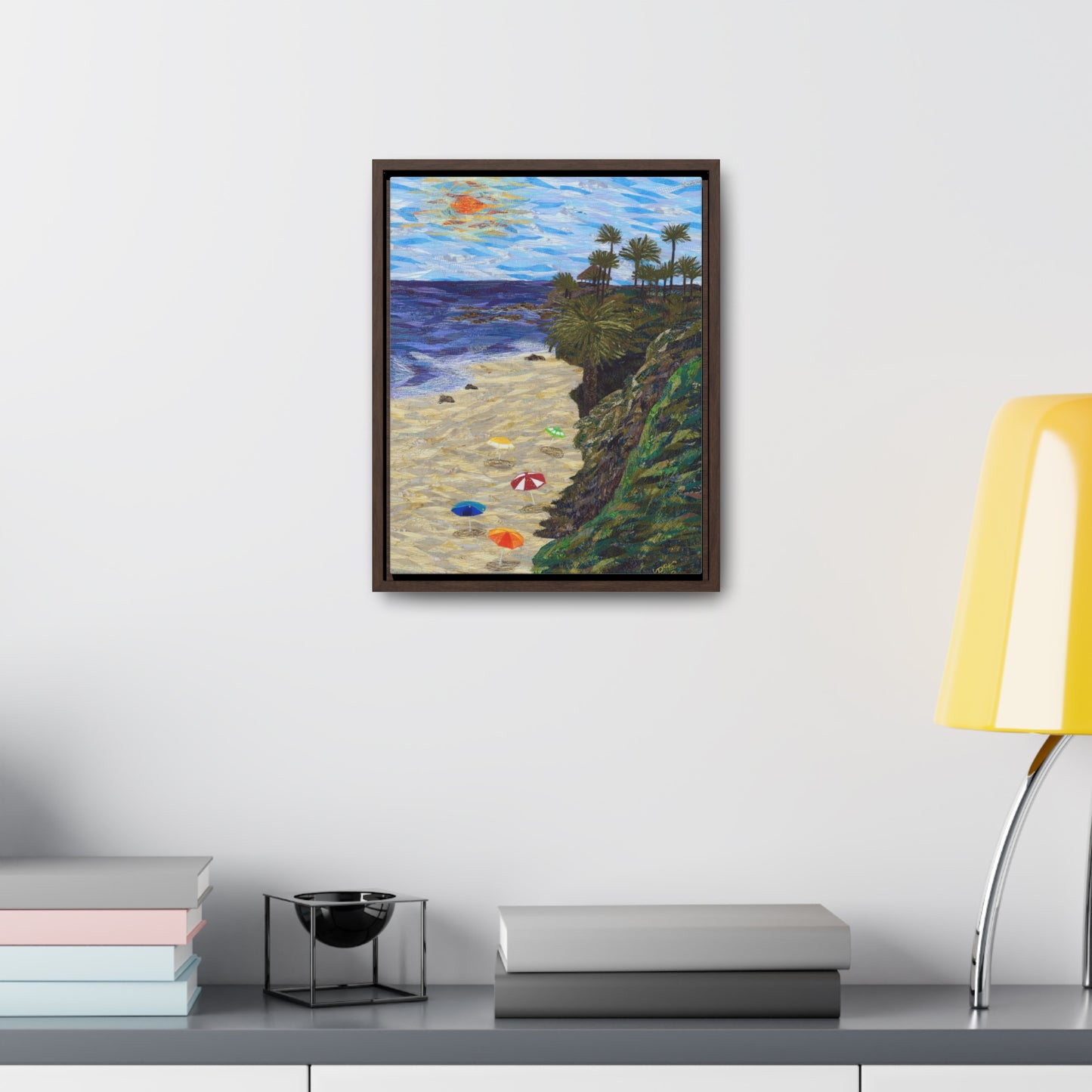 North Main Beach, Laguna Beach - Vertical Framed Premium Gallery Wrap Canvas