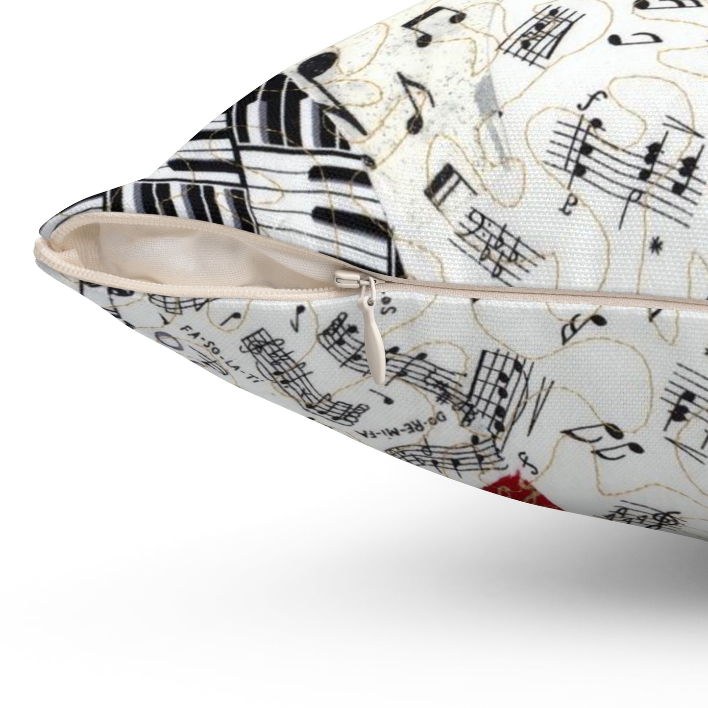 Two Music Hearts Square Pillow