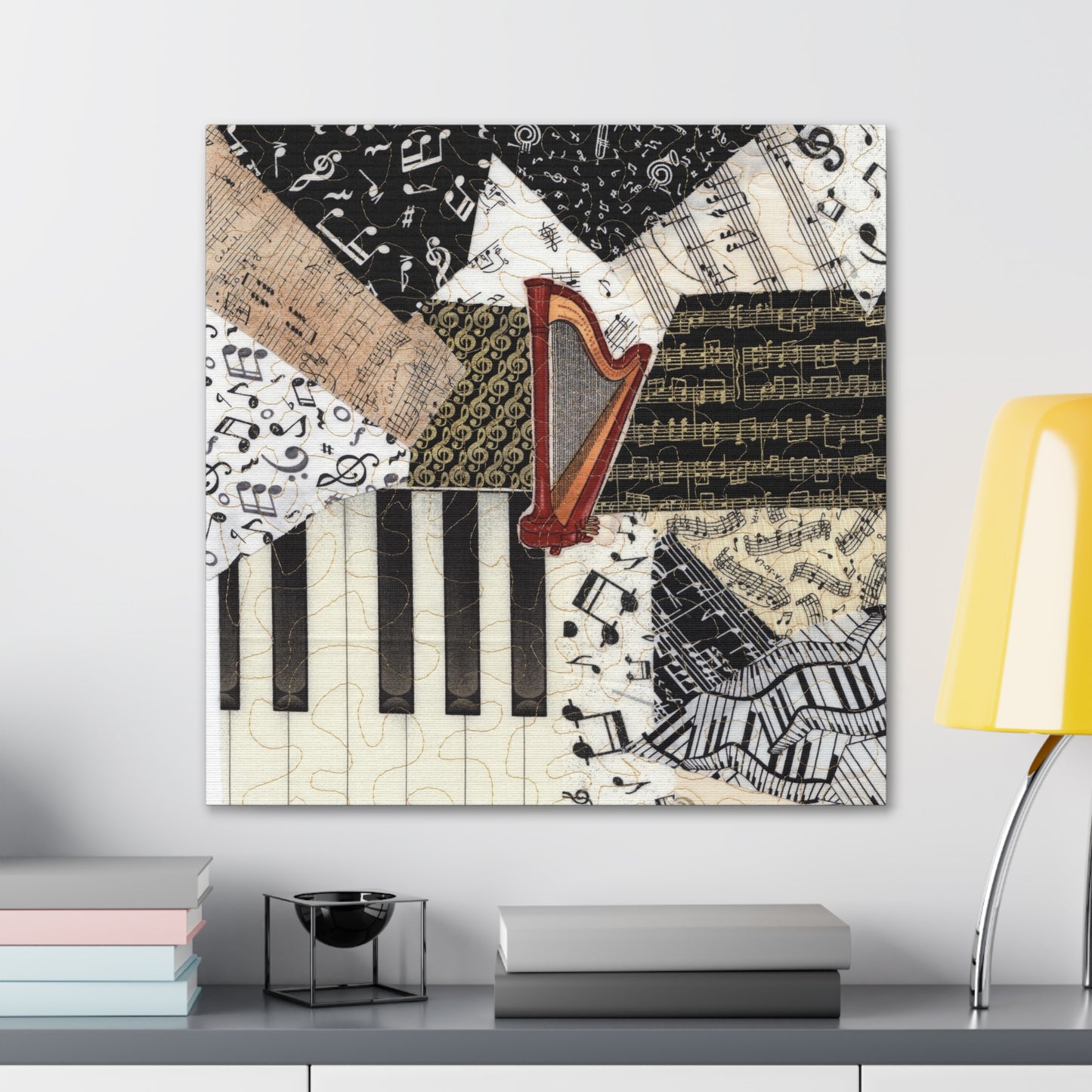 Harp and Keyboard Music Gallery Wrap Canvas