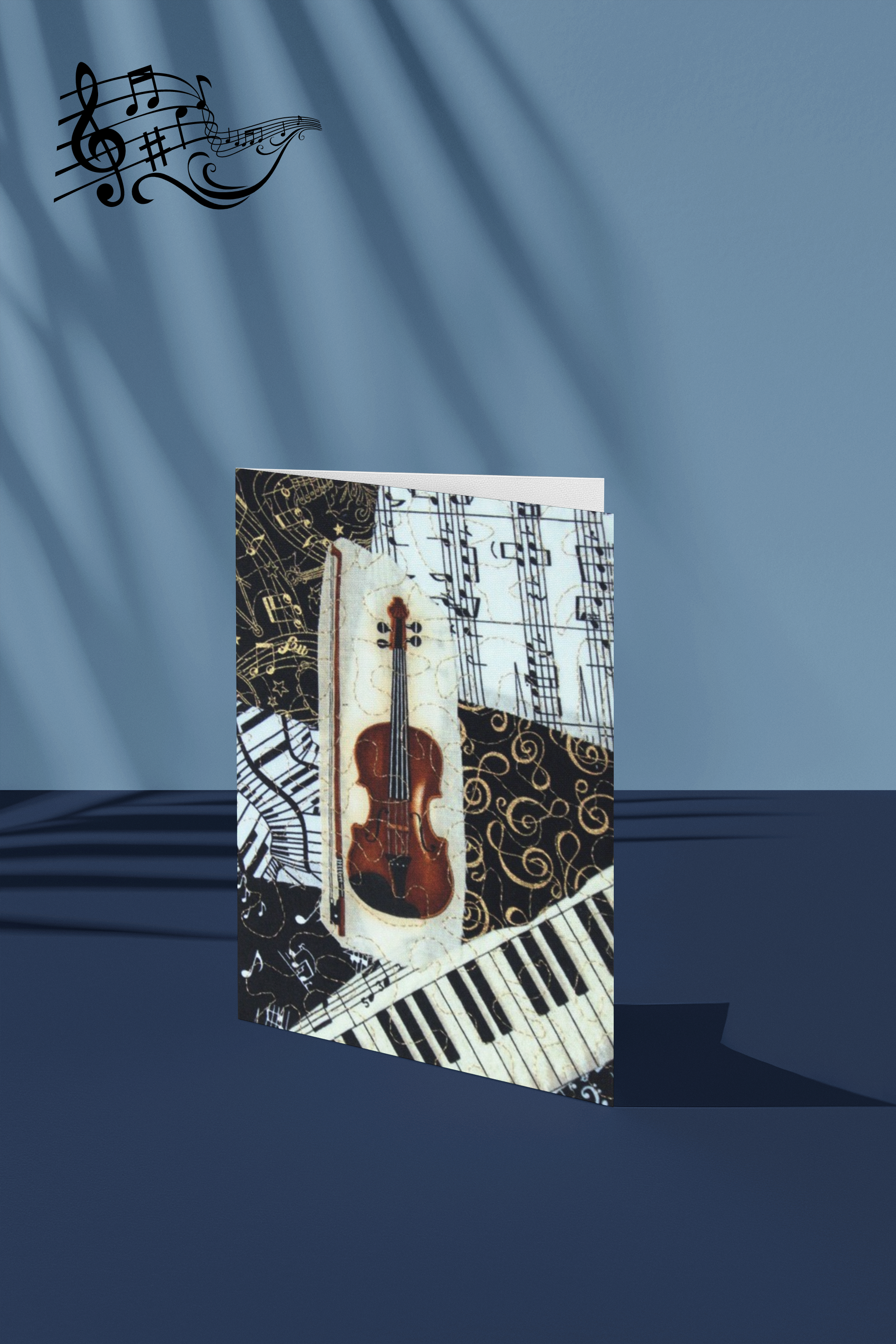Violin - Fiber Art Greeting Card – RettaCat