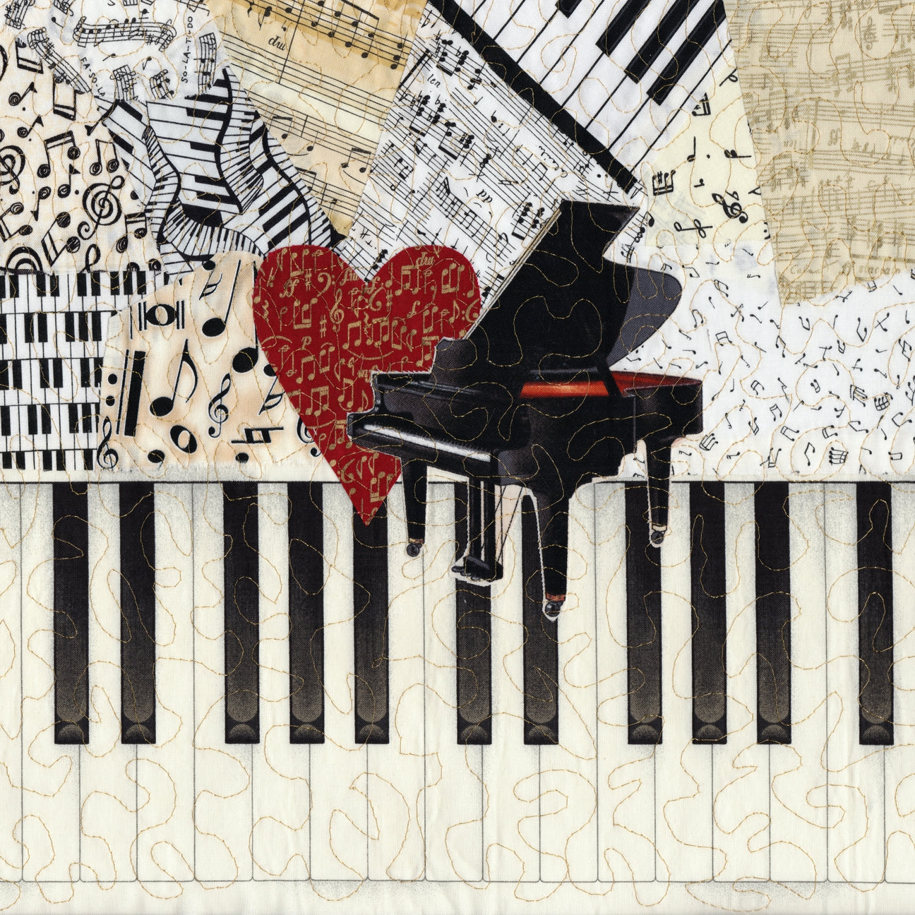 Piano with Heart Reversible Tote Bag