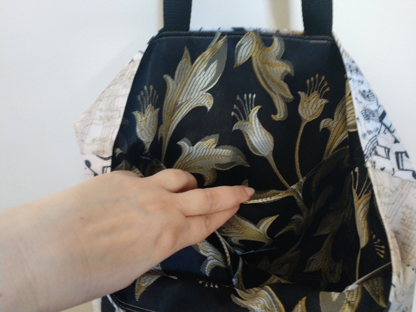 Piano with Heart Reversible Tote Bag