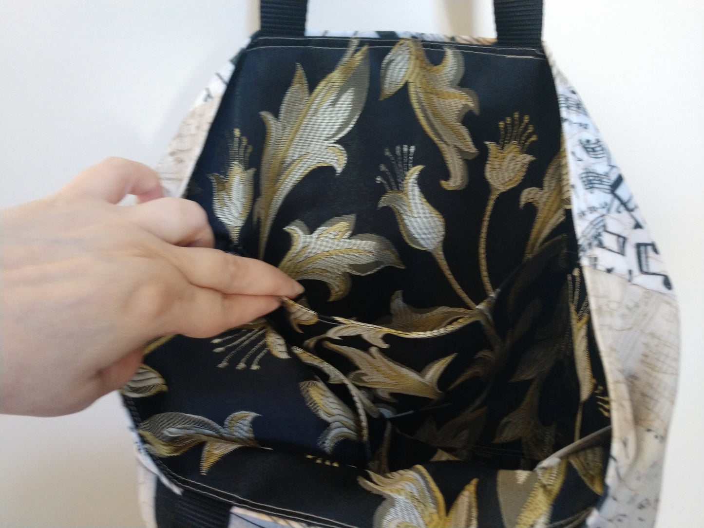 Piano with Heart Reversible Tote Bag