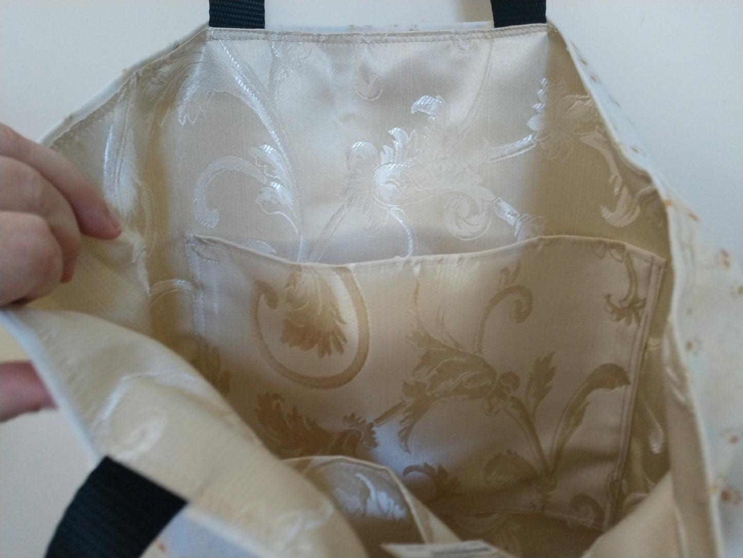 Black Cat with Yarn Reversible Tote Bag