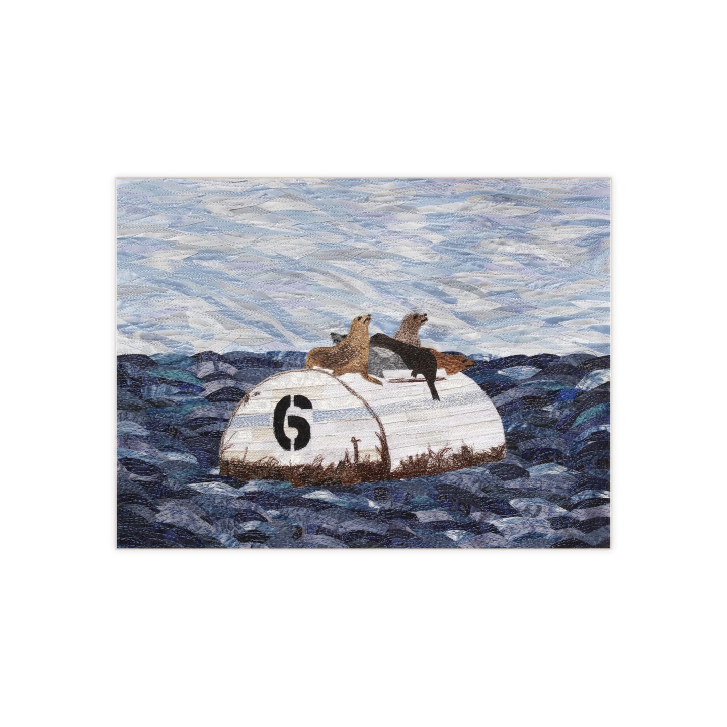 Ceramic Photo Tile - Seals on Buoy Ocean Art Tile - #6 Ocean Avenue