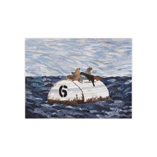 Ceramic Photo Tile - Seals on Buoy Ocean Art Tile - #6 Ocean Avenue