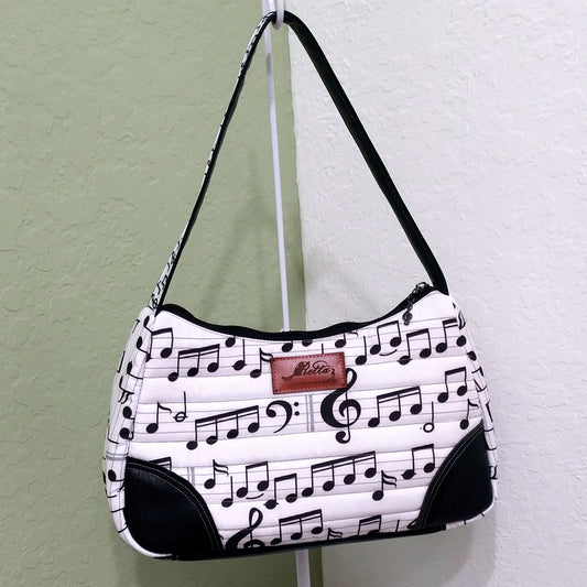 Black and White Music Notes Handbag