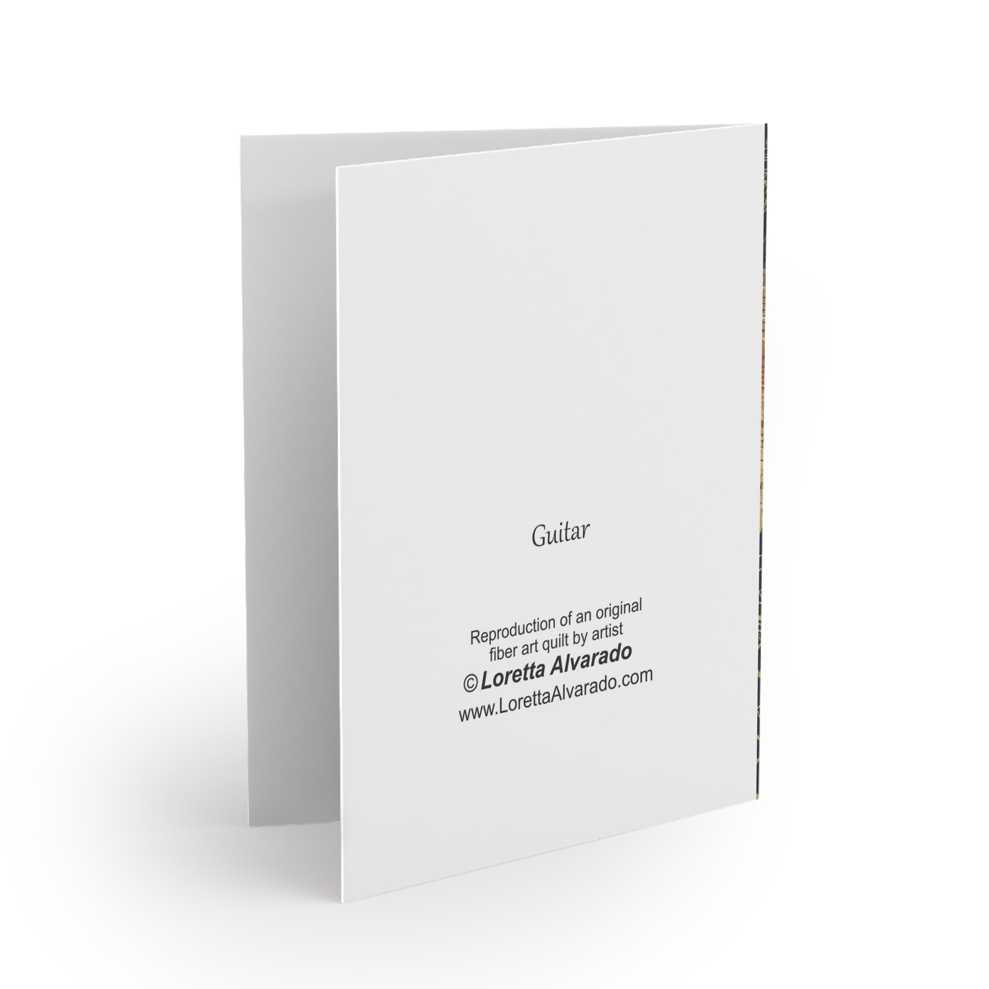 Back of the acoustic guitar greeting card