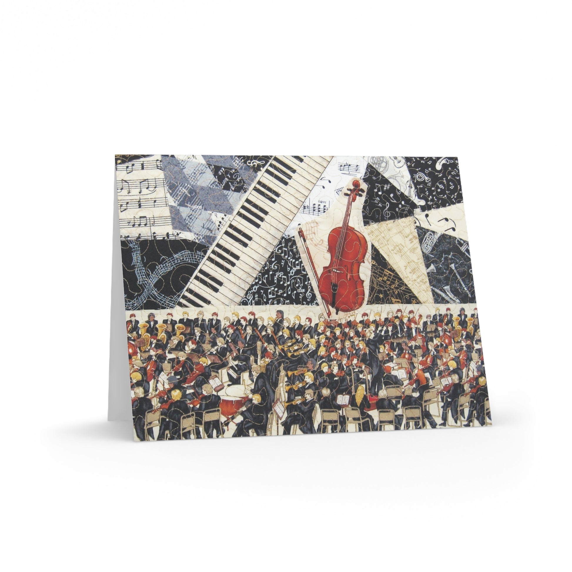 Greeting card with cello and orchestra
