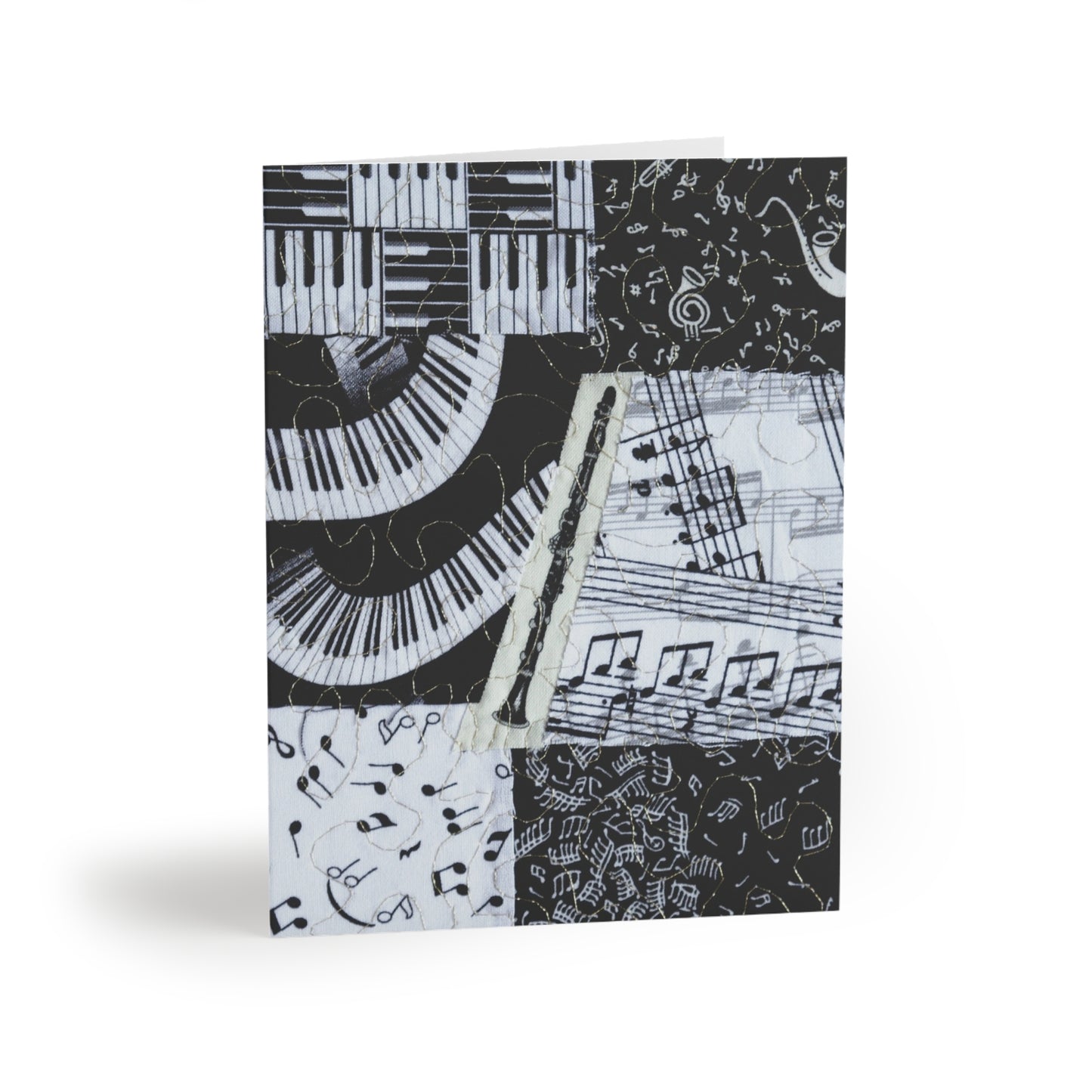 Greeting card with a clarinet design