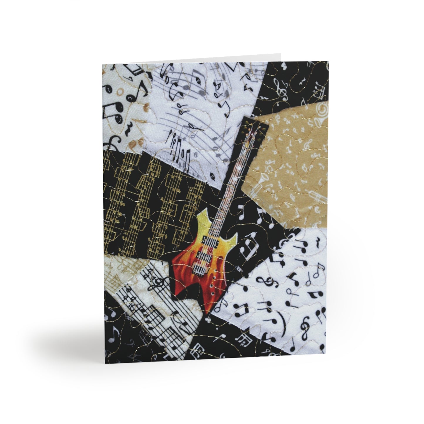 Heavy Metal Flames Guitar - Music Greeting Card