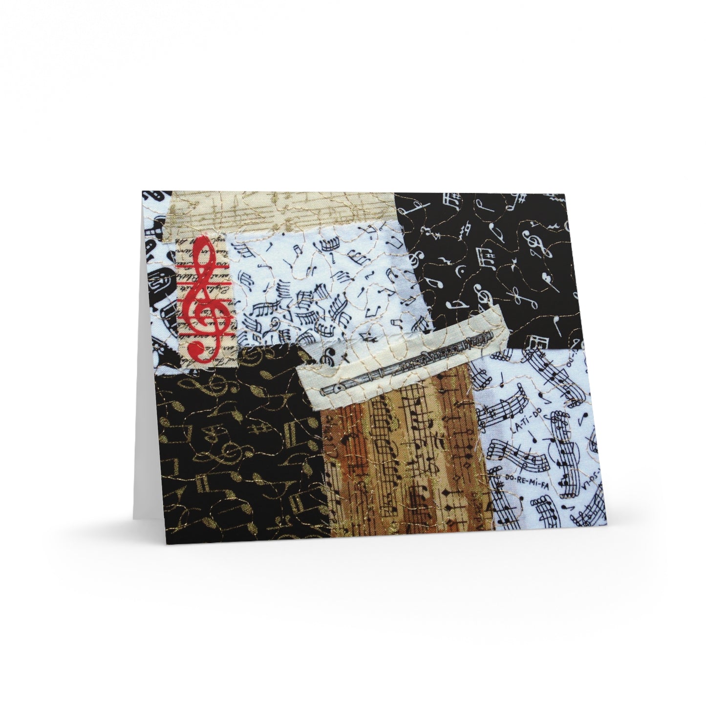 Greeting card with music-themed flute design