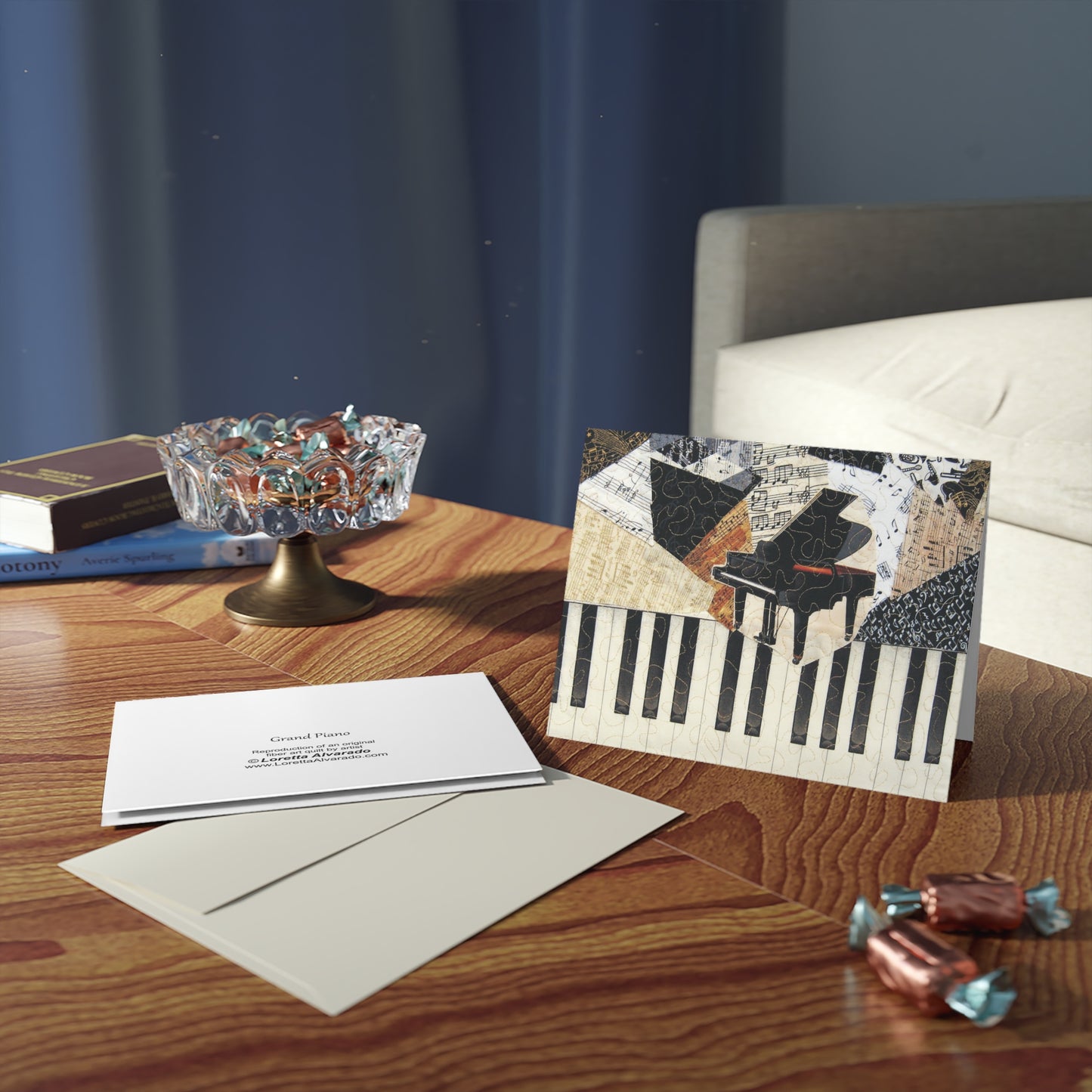 Grand Piano with Keyboard - Music Greeting Card