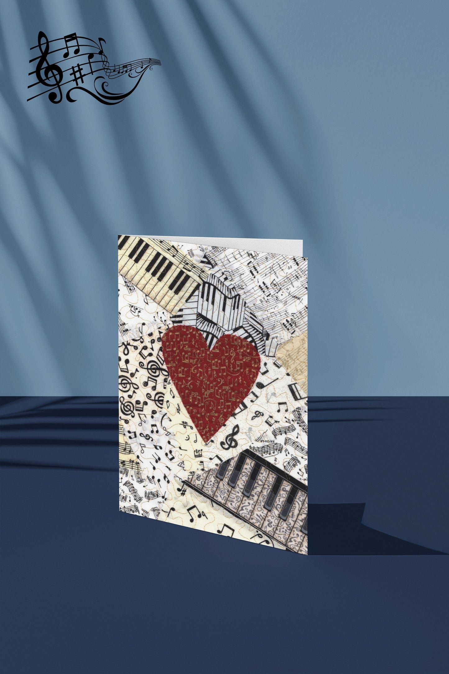 Red Heart - Music Greeting Card