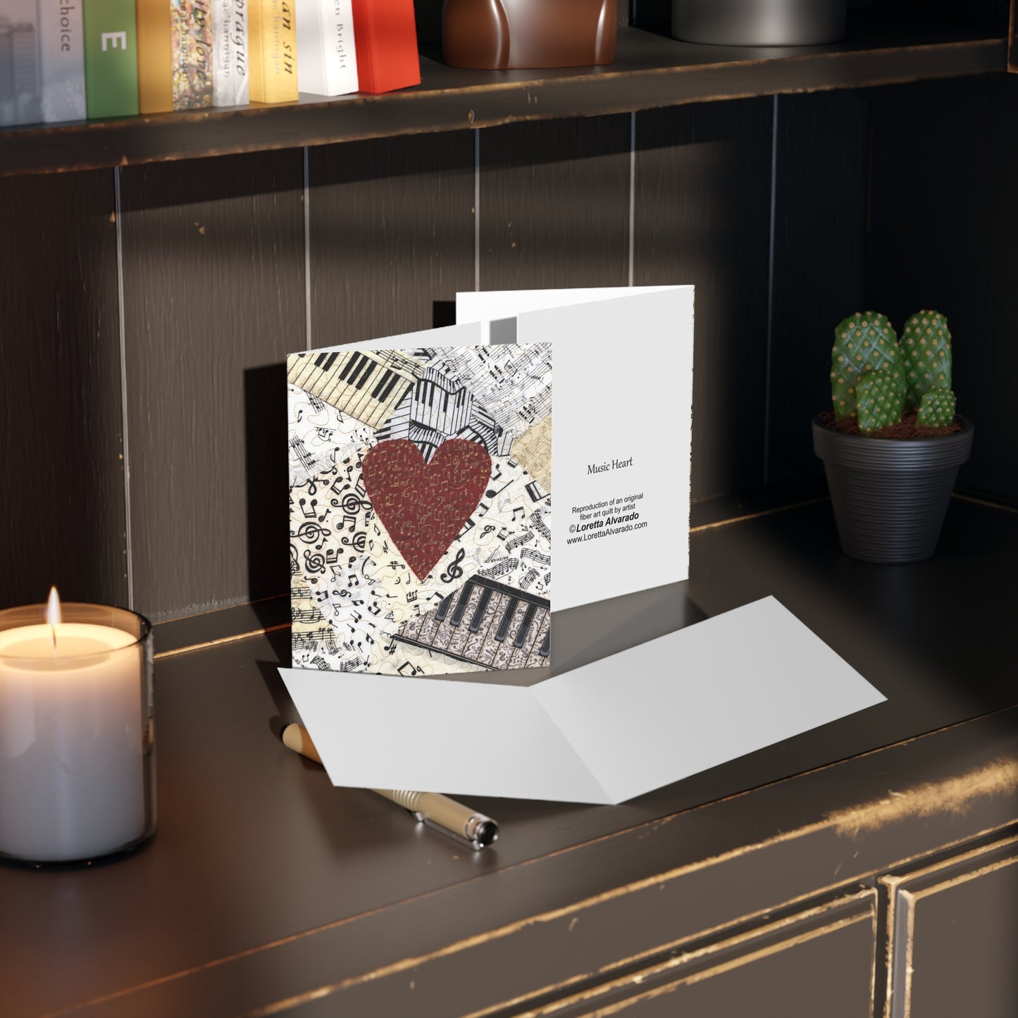 Red Heart - Music Greeting Card