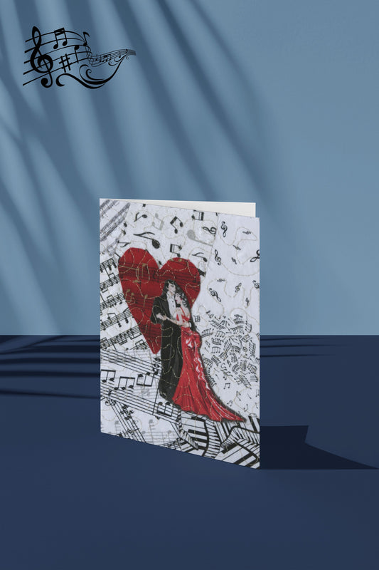 Romantic Ballroom Dancers - Music Greeting Card